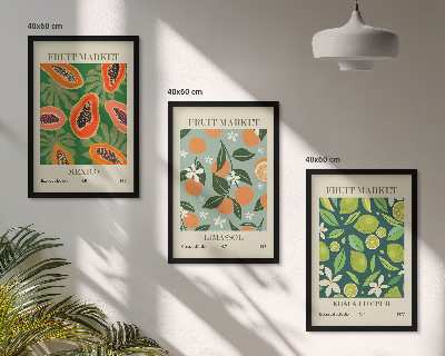 Billedvæg inspiration Frugt vintage plakater