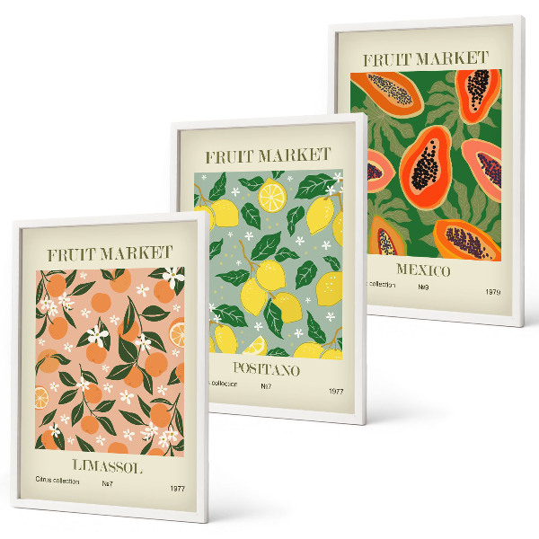 Billedvæg inspiration Citrusfrugter, tropisk retro