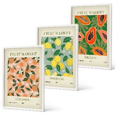 Billedvæg inspiration Citrusfrugter, tropisk retro
