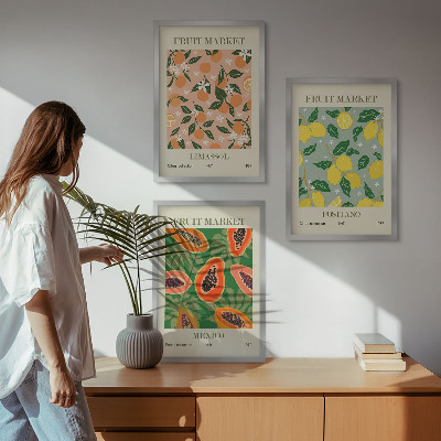 Billedvæg inspiration Citrusfrugter, tropisk retro