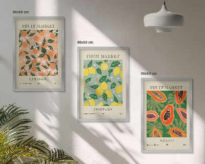Billedvæg inspiration Citrusfrugter, tropisk retro