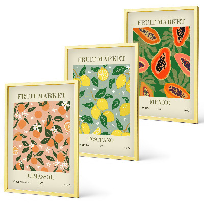 Billedvæg inspiration Citrusfrugter, tropisk retro