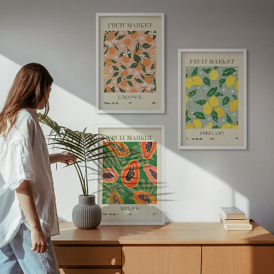Billedvæg inspiration Citrusfrugter, tropisk retro