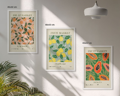 Billedvæg inspiration Citrusfrugter, tropisk retro
