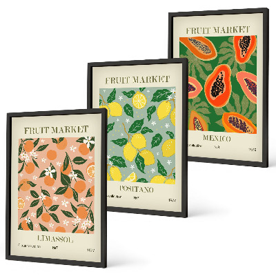 Billedvæg inspiration Citrusfrugter, tropisk retro