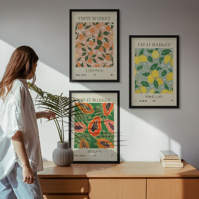 Billedvæg inspiration Citrusfrugter, tropisk retro