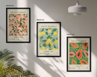 Billedvæg inspiration Citrusfrugter, tropisk retro
