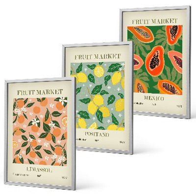 Billedvæg inspiration Citrusfrugter, tropisk retro