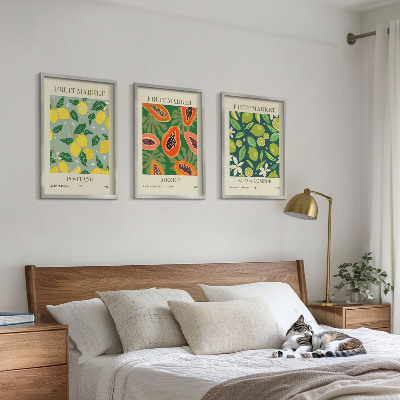 Billedvæg inspiration Frugtagtige citron- og papayamønstre