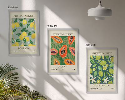 Billedvæg inspiration Frugtagtige citron- og papayamønstre
