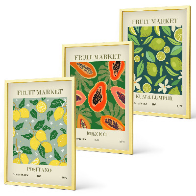 Billedvæg inspiration Frugtagtige citron- og papayamønstre