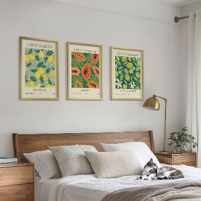 Billedvæg inspiration Frugtagtige citron- og papayamønstre