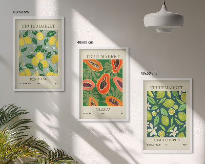 Billedvæg inspiration Frugtagtige citron- og papayamønstre