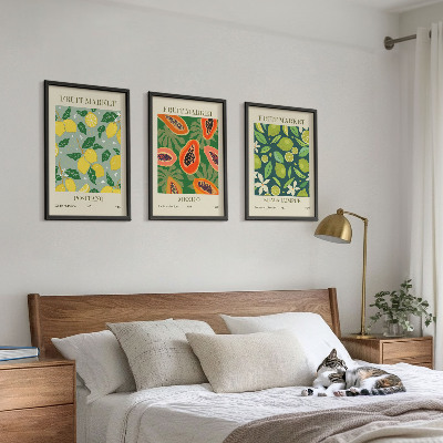 Billedvæg inspiration Frugtagtige citron- og papayamønstre