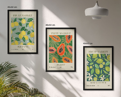 Billedvæg inspiration Frugtagtige citron- og papayamønstre