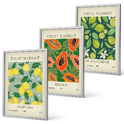 Billedvæg inspiration Frugtagtige citron- og papayamønstre