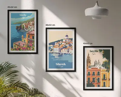 Billedvæg inspiration med bylandskaber og bygninger
