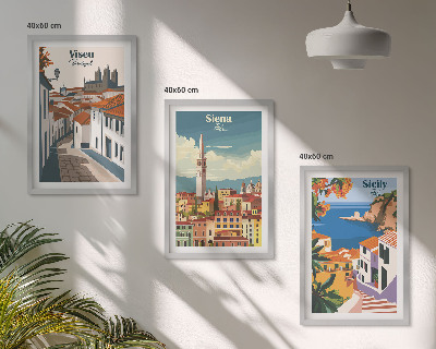 Billedvæg inspiration Retro illustrationer af verdens byer