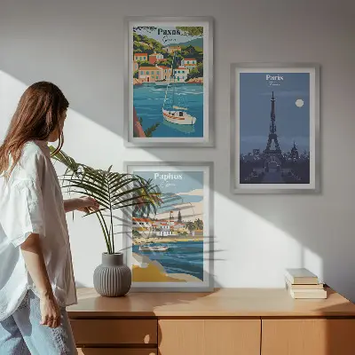Billedvæg med kystbyer og arkitektur inspiration til din væg
