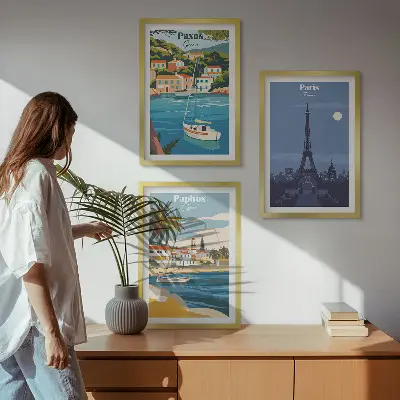 Billedvæg med kystbyer og arkitektur inspiration til din væg