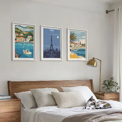 Billedvæg med kystbyer og arkitektur inspiration til din væg