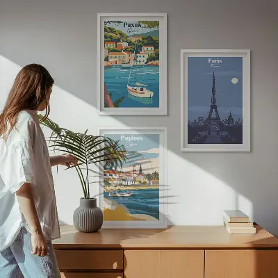 Billedvæg med kystbyer og arkitektur inspiration til din væg
