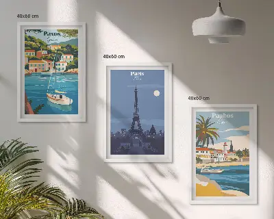 Billedvæg med kystbyer og arkitektur inspiration til din væg