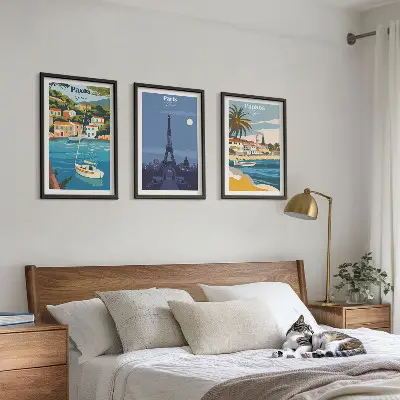 Billedvæg med kystbyer og arkitektur inspiration til din væg