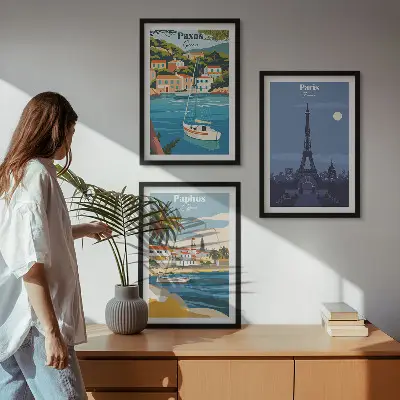 Billedvæg med kystbyer og arkitektur inspiration til din væg