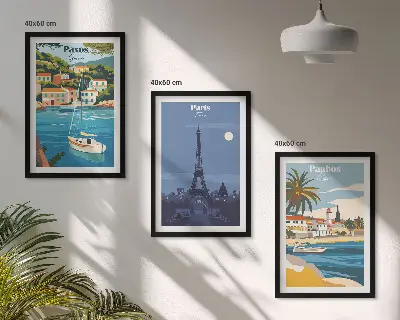 Billedvæg med kystbyer og arkitektur inspiration til din væg