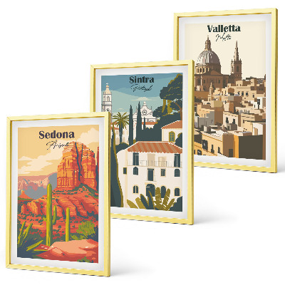 Billedsæt til soveværelset Udsigt Sedona Sintra Valletta retro