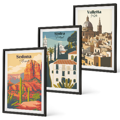 Billedsæt til soveværelset Udsigt Sedona Sintra Valletta retro