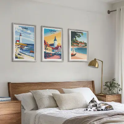 Billedramme med bymotiv motiver af Ustka, Tarnów og Sopot