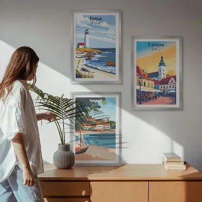 Billedramme med bymotiv motiver af Ustka, Tarnów og Sopot