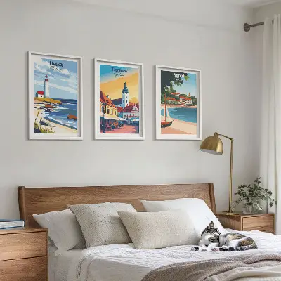 Billedramme med bymotiv motiver af Ustka, Tarnów og Sopot