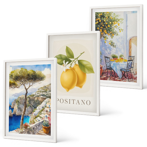 Billedvæg inspiration Udsigt over Positano med citroner