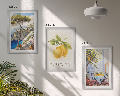 Billedvæg inspiration Udsigt over Positano med citroner