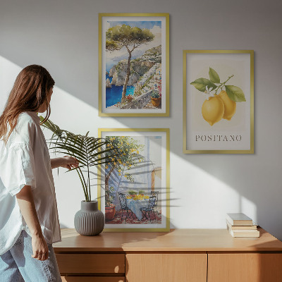 Billedvæg inspiration Udsigt over Positano med citroner