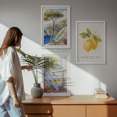 Billedvæg inspiration Udsigt over Positano med citroner