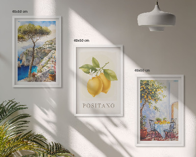 Billedvæg inspiration Udsigt over Positano med citroner