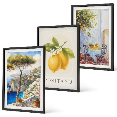 Billedvæg inspiration Udsigt over Positano med citroner