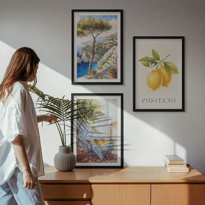 Billedvæg inspiration Udsigt over Positano med citroner