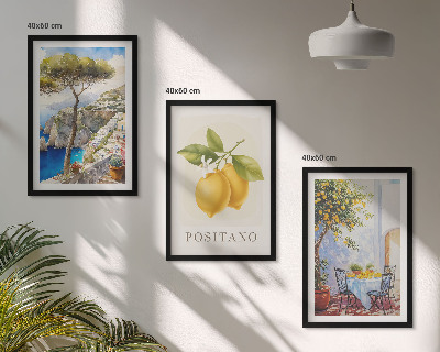 Billedvæg inspiration Udsigt over Positano med citroner