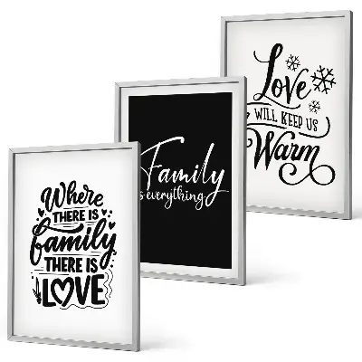 Billedsæt til soveværelset med motiver af familie, kærlighed, varme og hjem