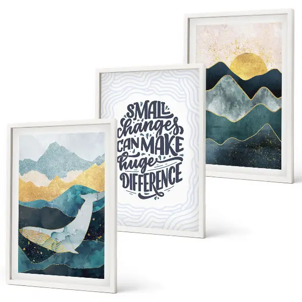 Billedvæg med abstrakt bjergmotiv inspiration til din billedvæg