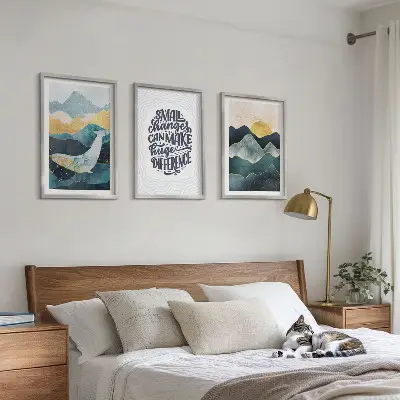 Billedvæg med abstrakt bjergmotiv inspiration til din billedvæg
