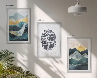 Billedvæg med abstrakt bjergmotiv inspiration til din billedvæg