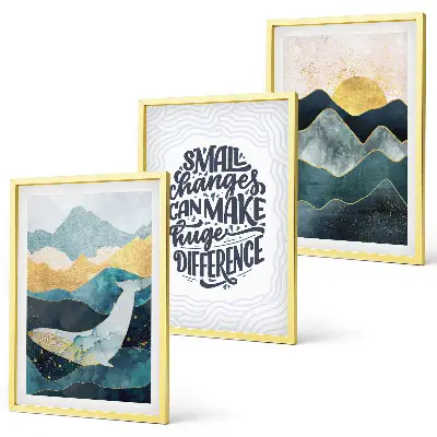 Billedvæg med abstrakt bjergmotiv inspiration til din billedvæg