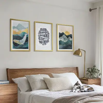 Billedvæg med abstrakt bjergmotiv inspiration til din billedvæg