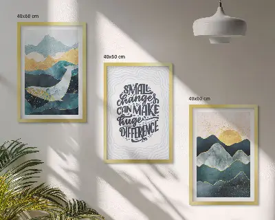 Billedvæg med abstrakt bjergmotiv inspiration til din billedvæg